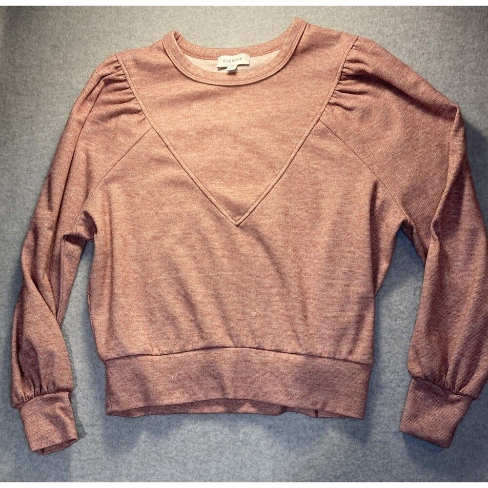 Evereve Sz Xs Sweatshirt Rose Heather Super Soft Kylar Homestead Preppy core